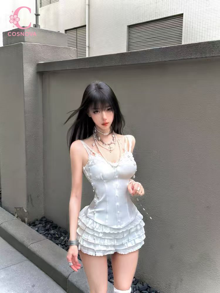 Cami Top Lace - Koronkowy gorset w stylu kokietery, dwuczęściowy